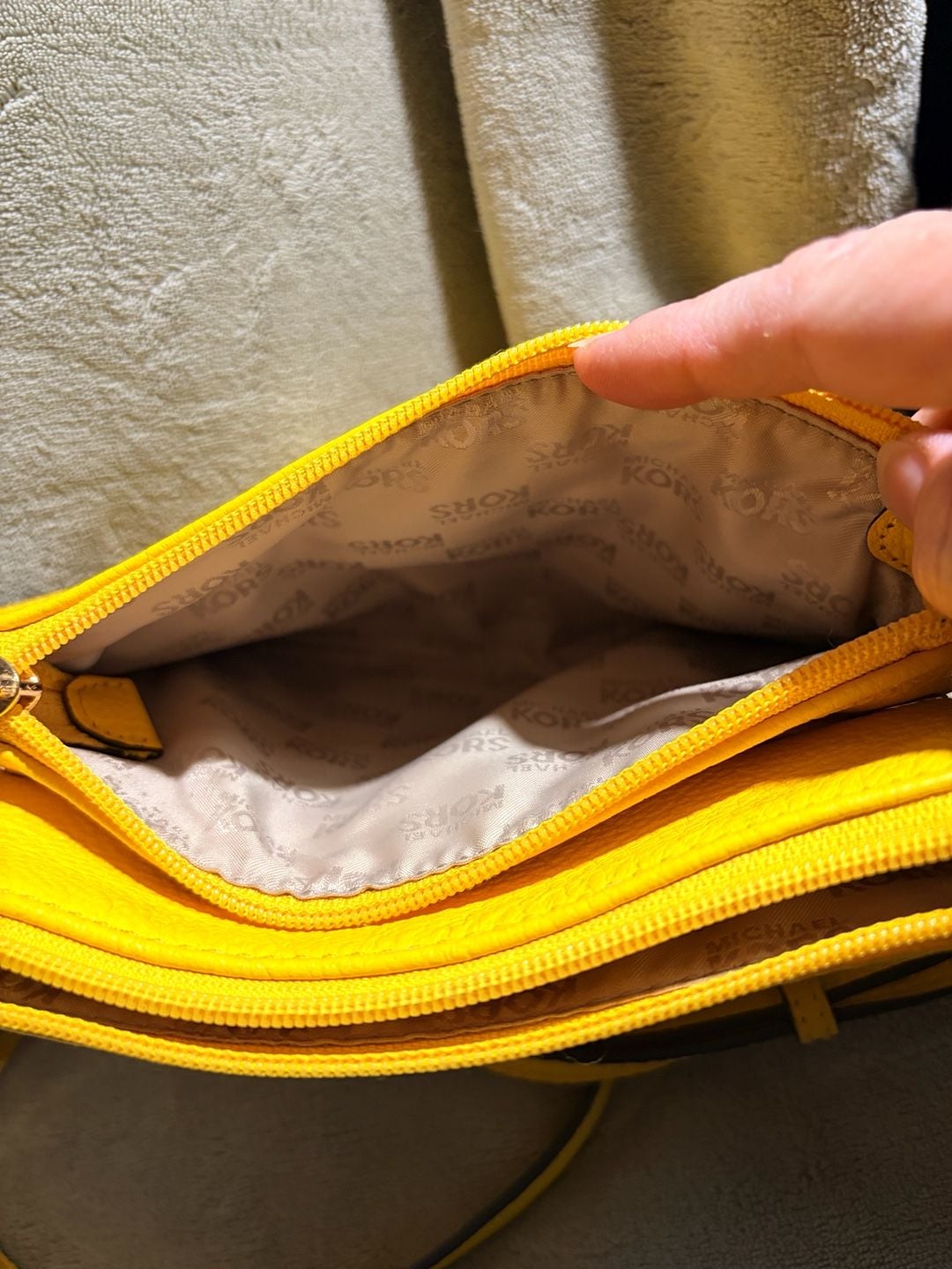 Michael Kors Fulton Crossbody Bag Yellow Pebble Leather 8