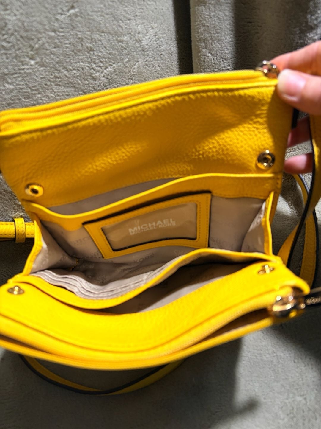 Michael Kors Fulton Crossbody Bag Yellow Pebble Leather 9