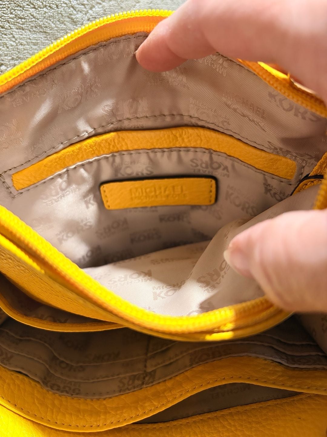 Michael Kors Fulton Crossbody Bag Yellow Pebble Leather 10