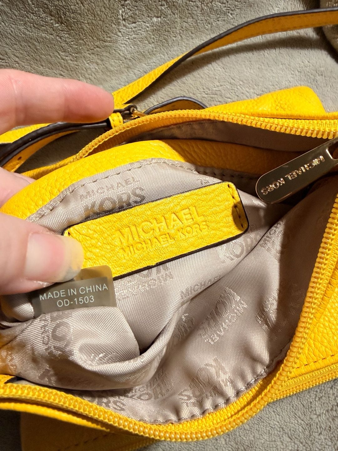 Michael Kors Fulton Crossbody Bag Yellow Pebble Leather 11