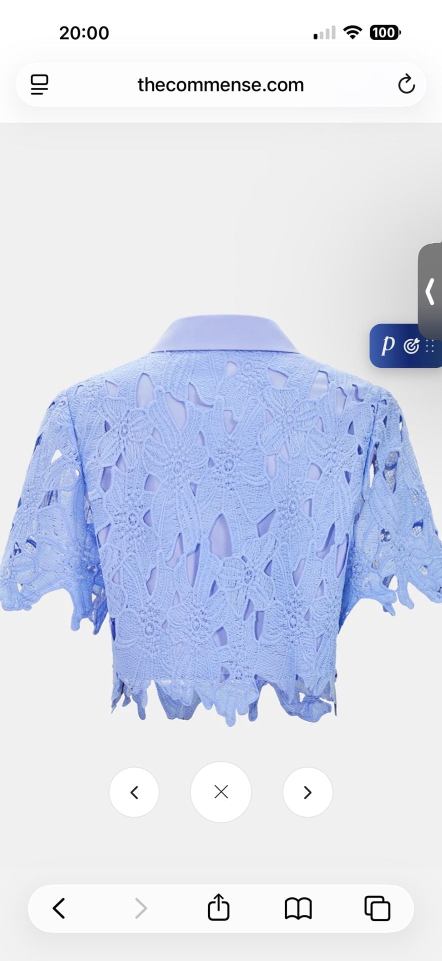 Commense Cutout Lace Short Sleeve Top & Pants Set Blue 2