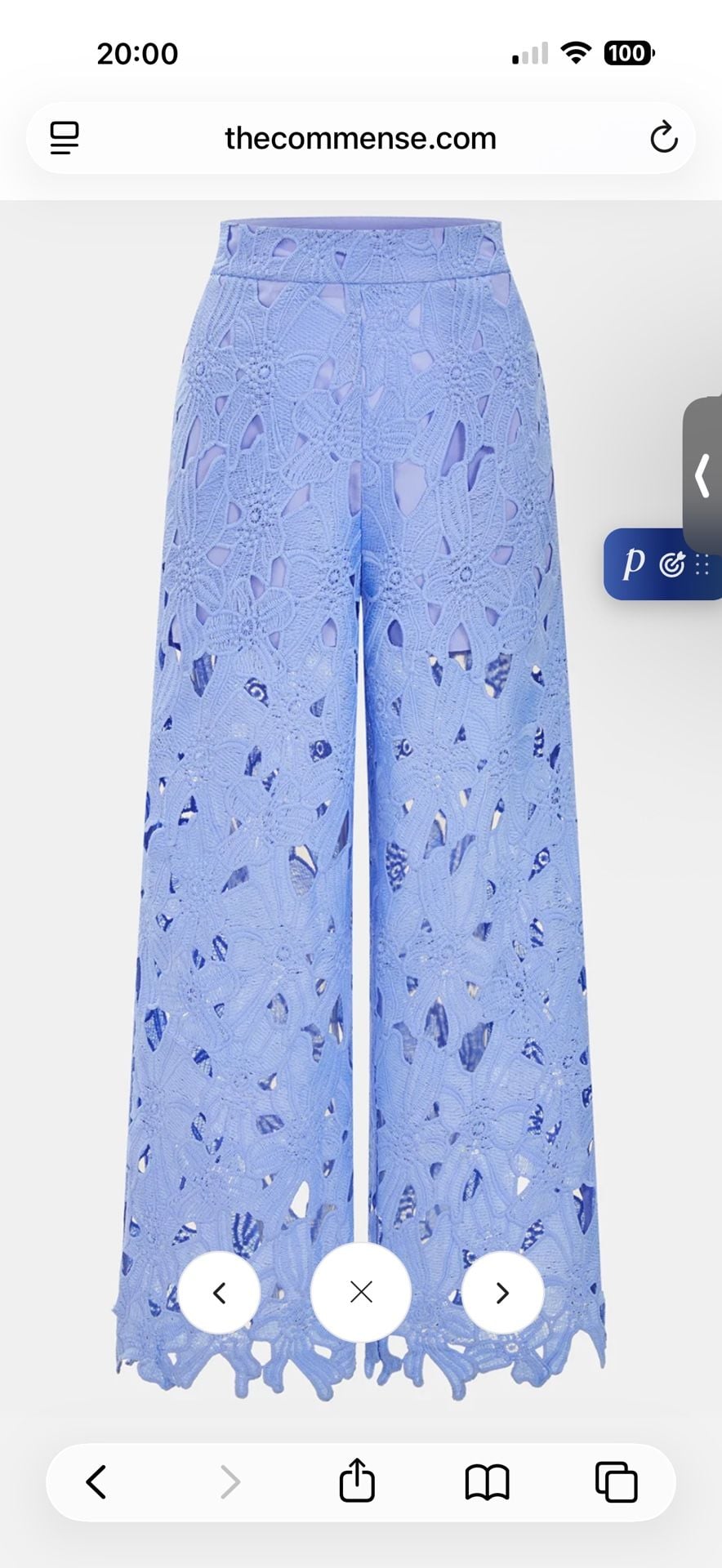Commense Cutout Lace Short Sleeve Top & Pants Set Blue 3