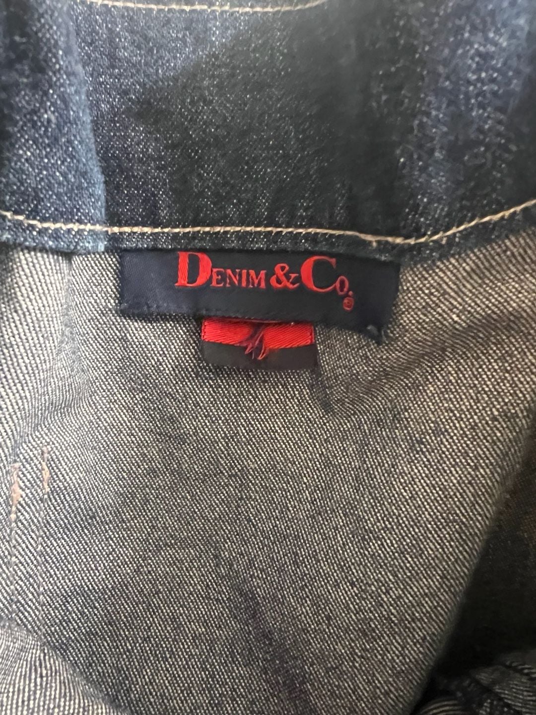 Denim & Co. Denim Tote Bag Dark Wash Blue Handbag 4