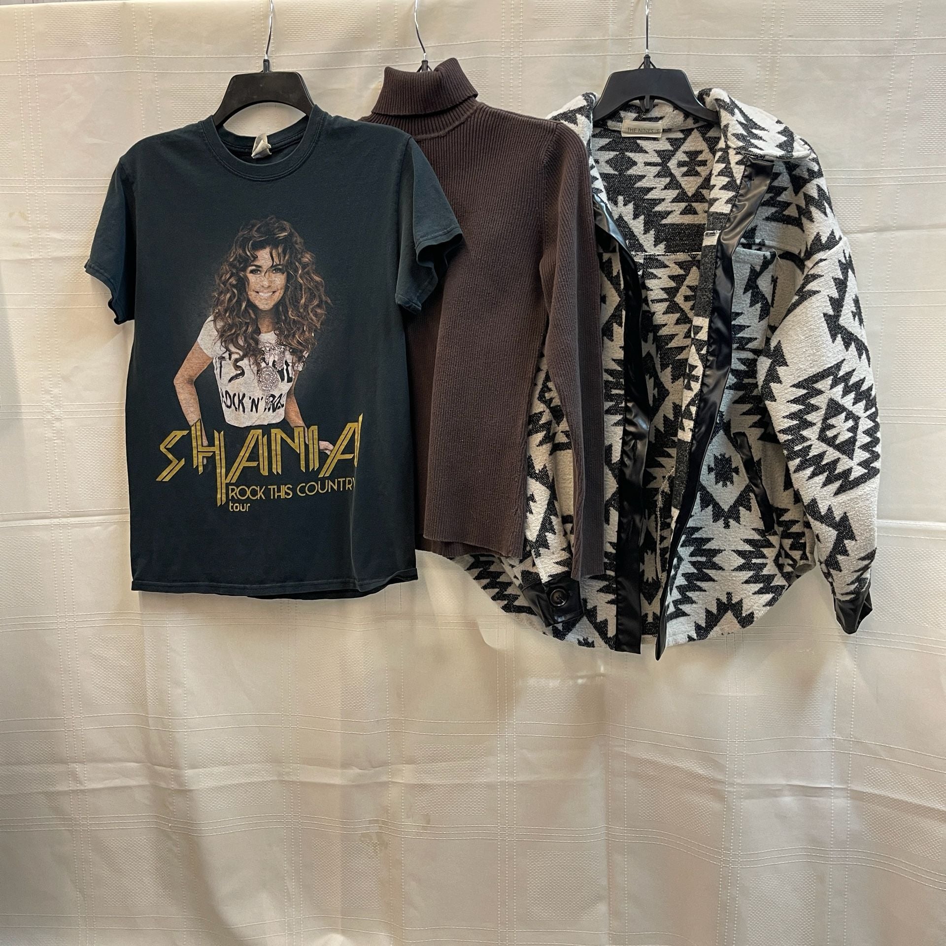 Small 4-6 Shania Twain Rock This Country Western Shacket Aztec Tour T-Shirt Band y2k 1