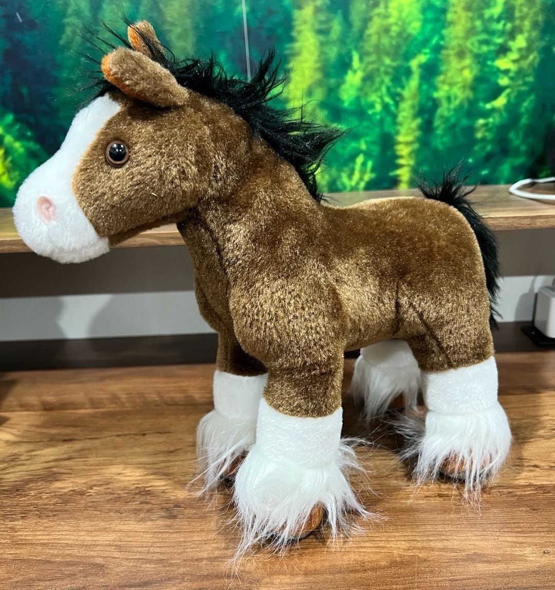 Wild Republic Clydesdale Horse Plush Brown White 12 Inch Stuffed Animal 1