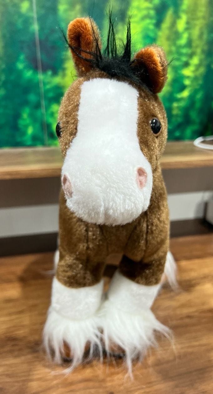 Wild Republic Clydesdale Horse Plush Brown White 12 Inch Stuffed Animal 2