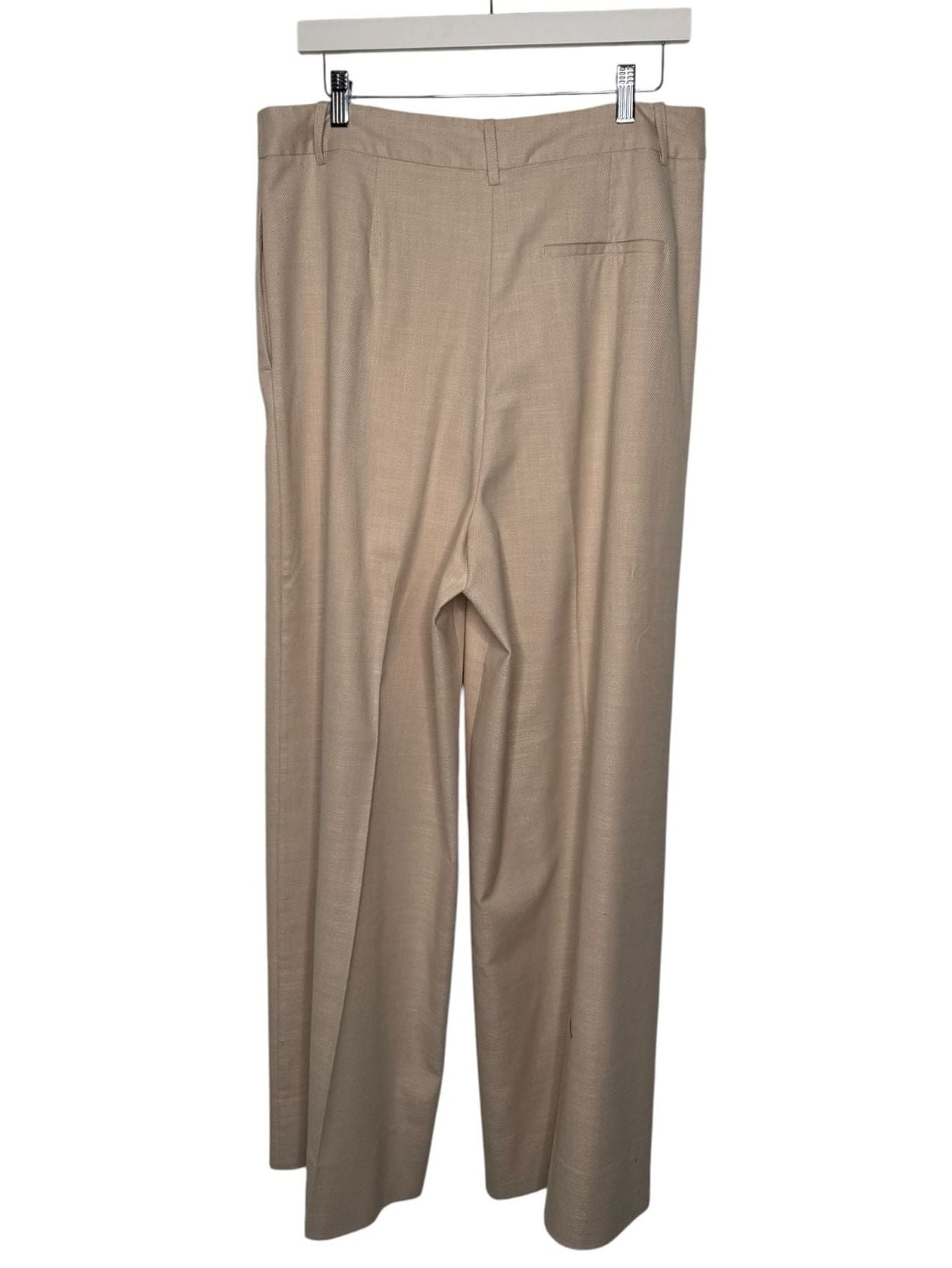 Worthington Wide Leg Pants Beige Pleated Trousers Size 14 3