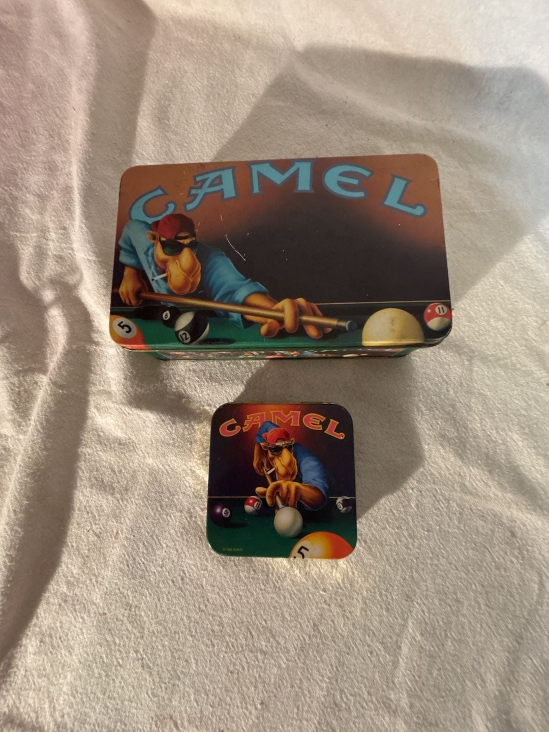Camel Joe Cool Pool Billiards Vintage Metal Tin 1