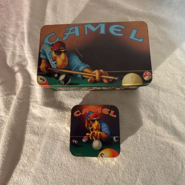 Camel Joe Cool Pool Billiards Vintage Metal Tin