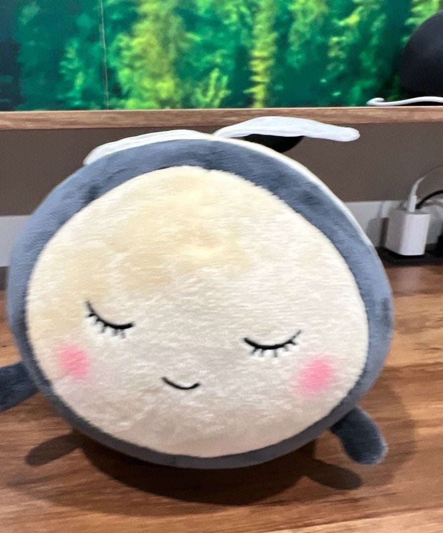 H&M Home Bee Plush Toy Gray White Striped Stuffed Animal 1