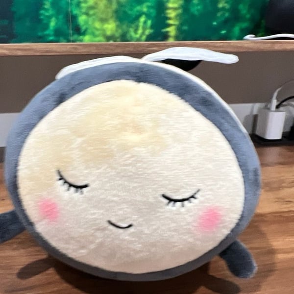 H&M Home Bee Plush Toy Gray White Striped Stuffed Animal
