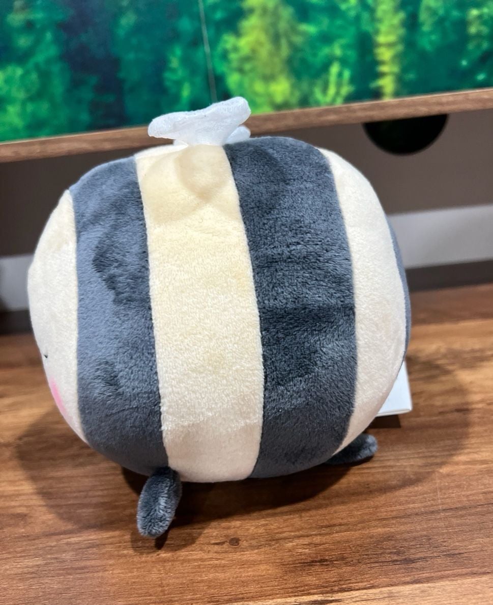 H&M Home Bee Plush Toy Gray White Striped Stuffed Animal 2