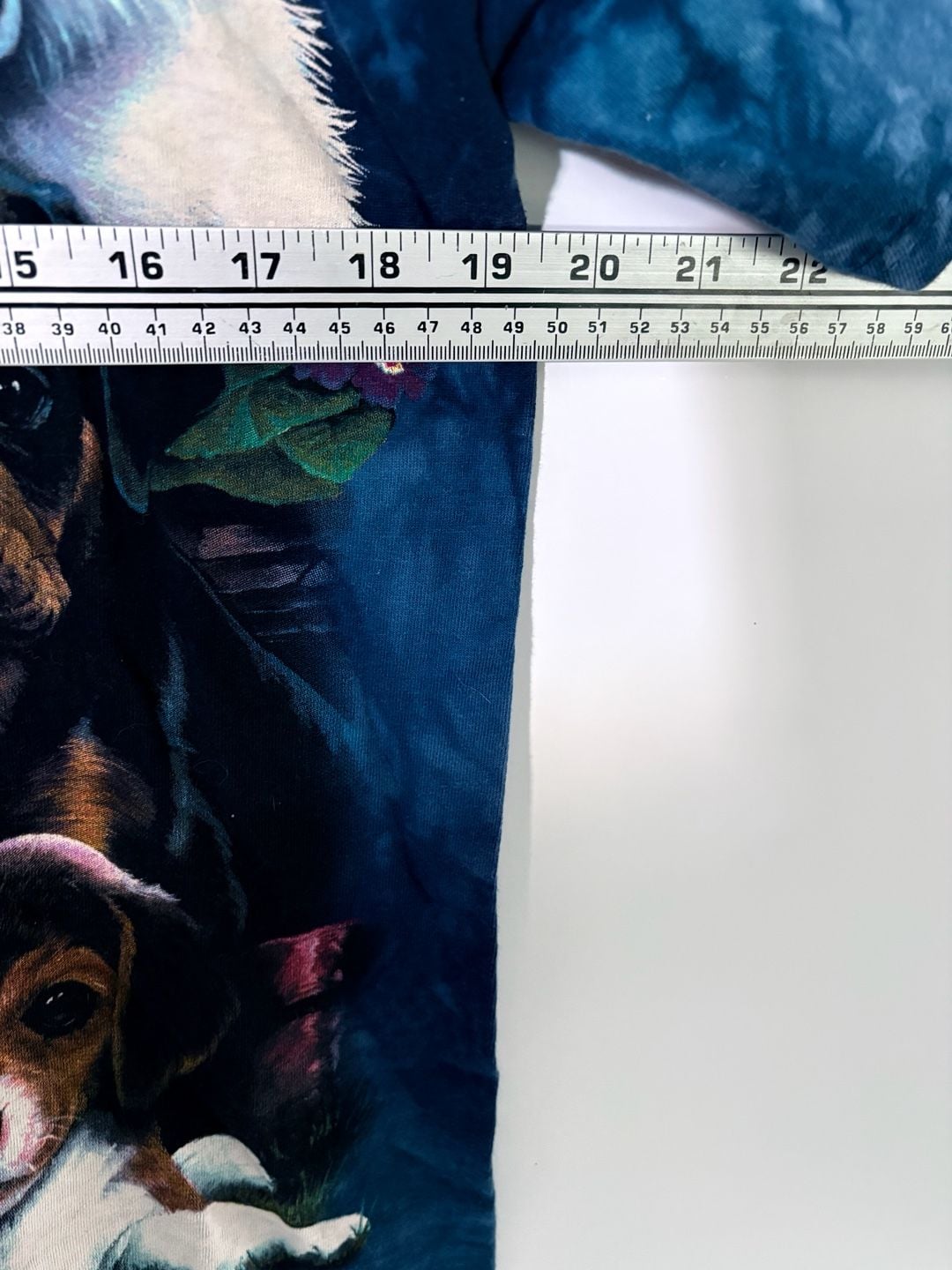 The Mountain Puppy Collage T-Shirt Size M Blue Tie Dye Graphic Tee 8