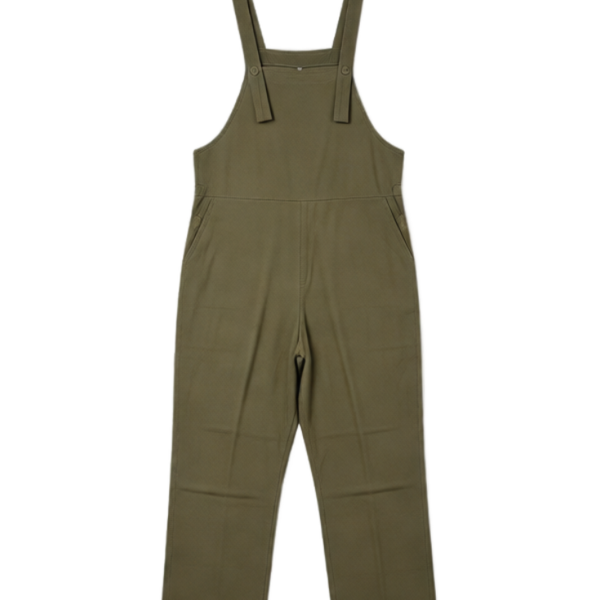 Olive Green Linen-Blend Overalls Wide Leg Cottagecore NWT M