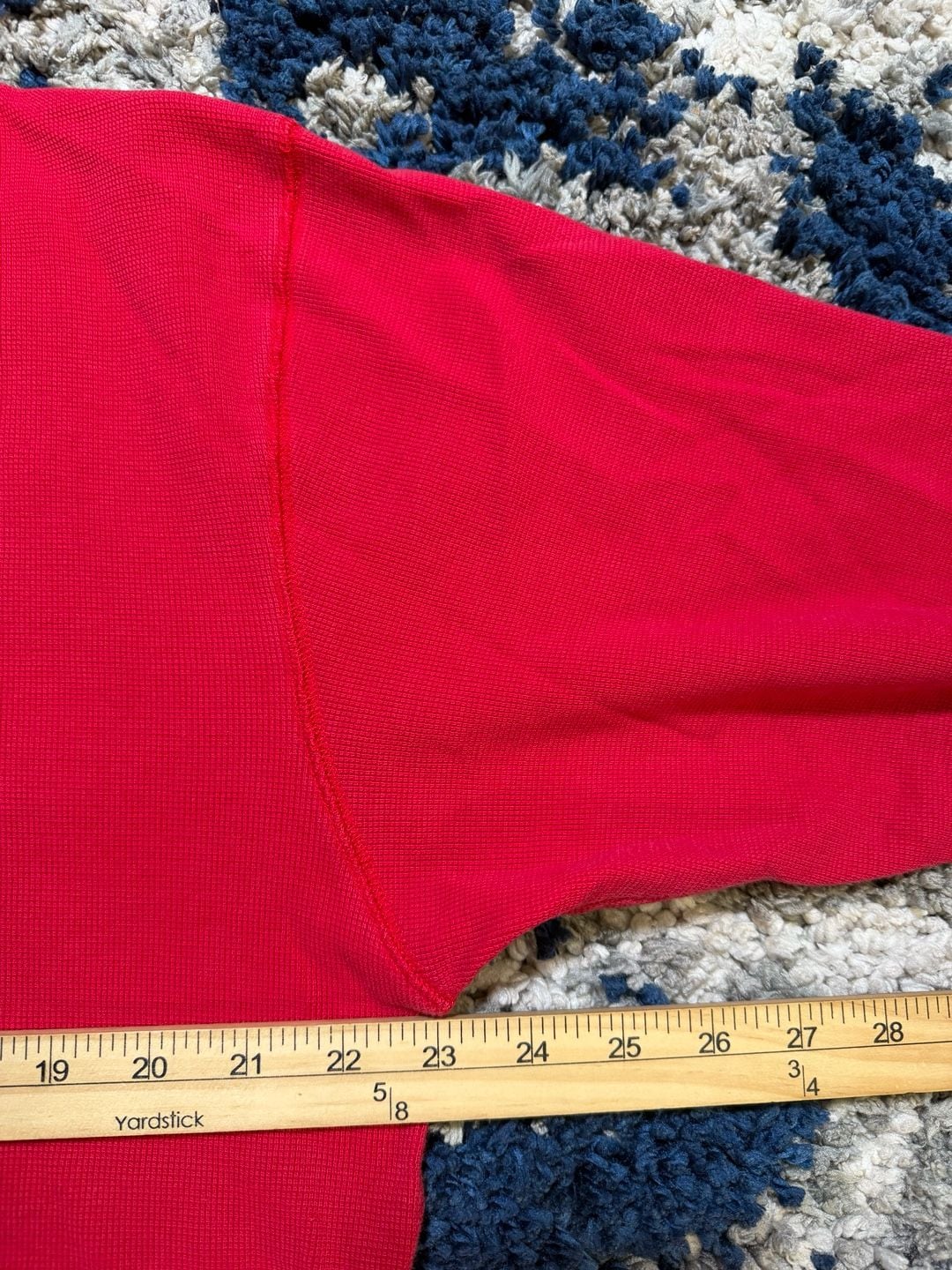 St. John's Bay Waffle Knit Henley Red 3