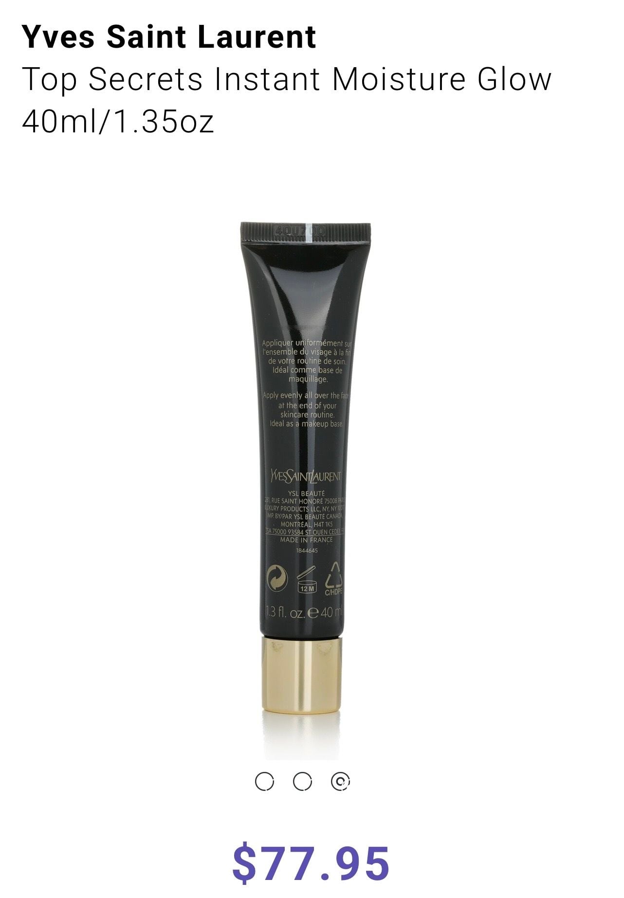 Yves Saint Laurent Top Secrets Instant Moisture Glow 40ml. NIB 3
