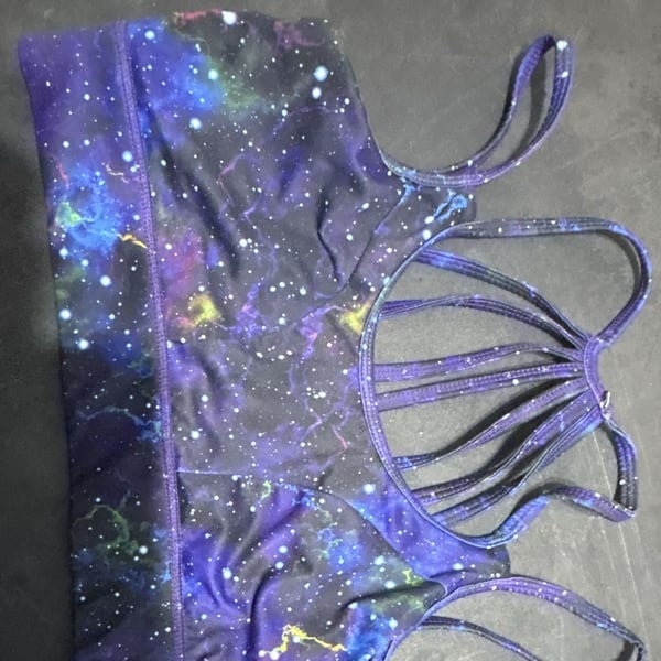 Constantly Varied Sports Bra Galaxy Print Longline Activewear