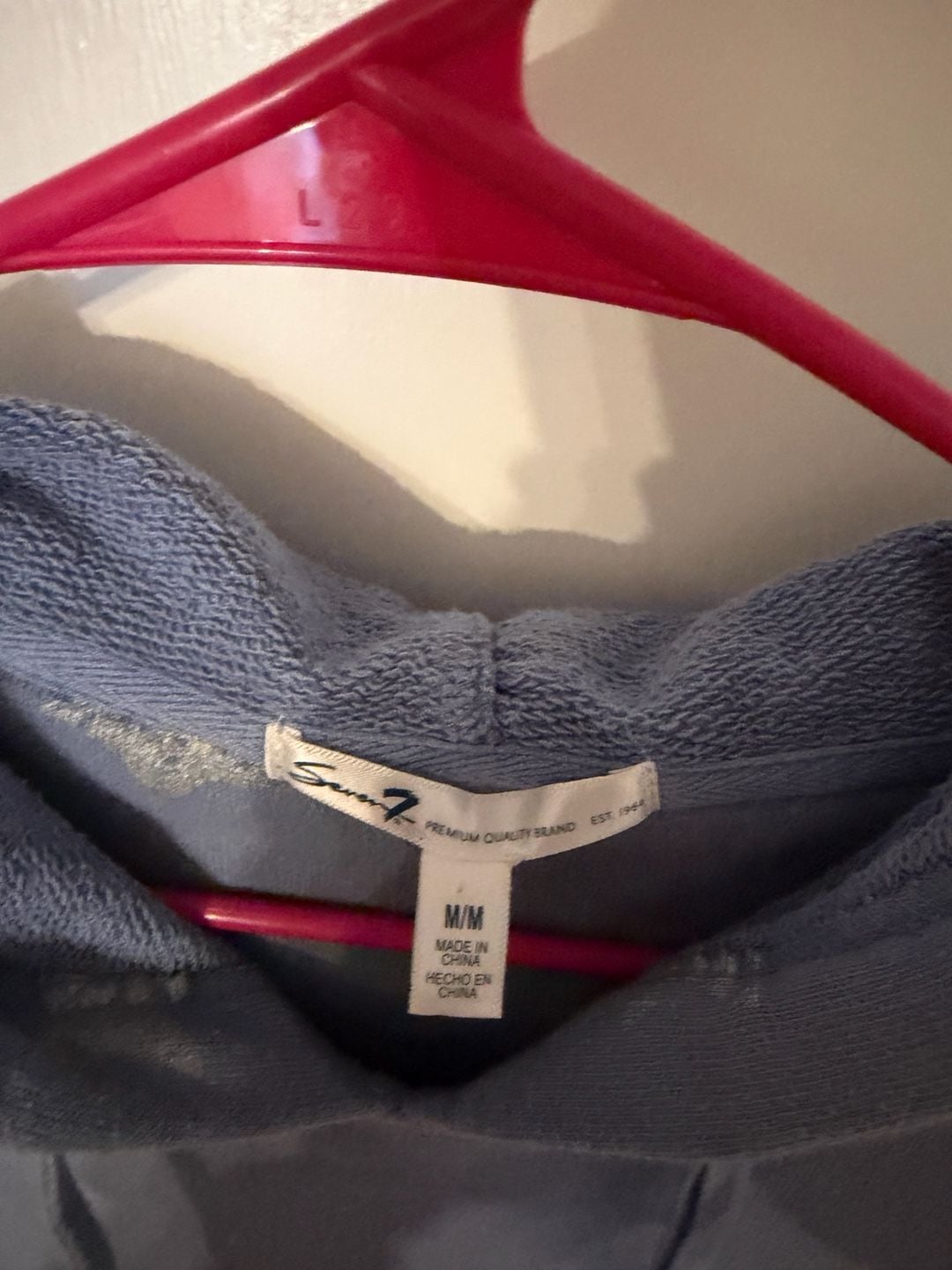 Seven7 Hoodie women’s Size M Blue Silver Stars Pullover 4