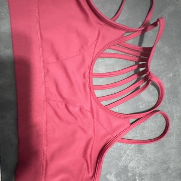 Constantly Varied Gear Sports Bra Pink Strappy Cage Back