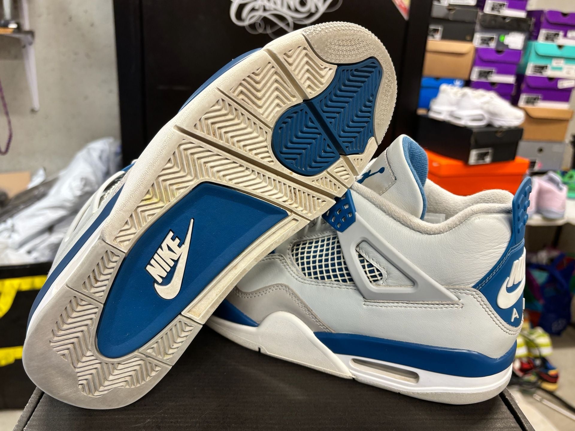 Nike Air Jordan 4 Retro Military Blue 9M replacement box 7