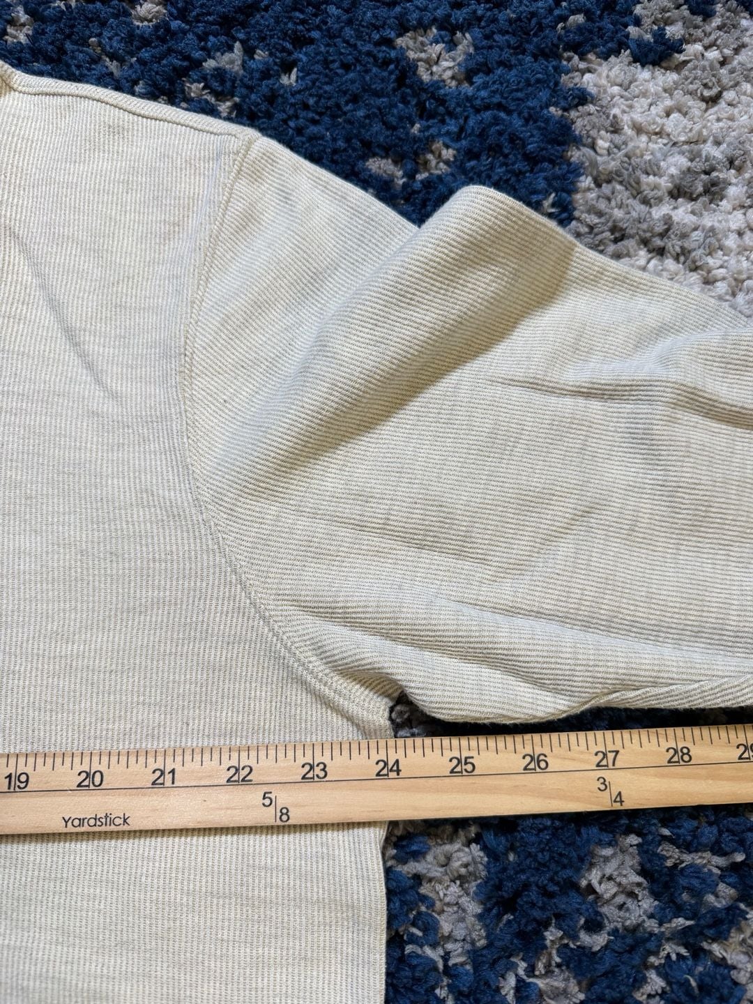Haggar Thermal Henley Size L Beige Long Sleeve Cotton Blend 4