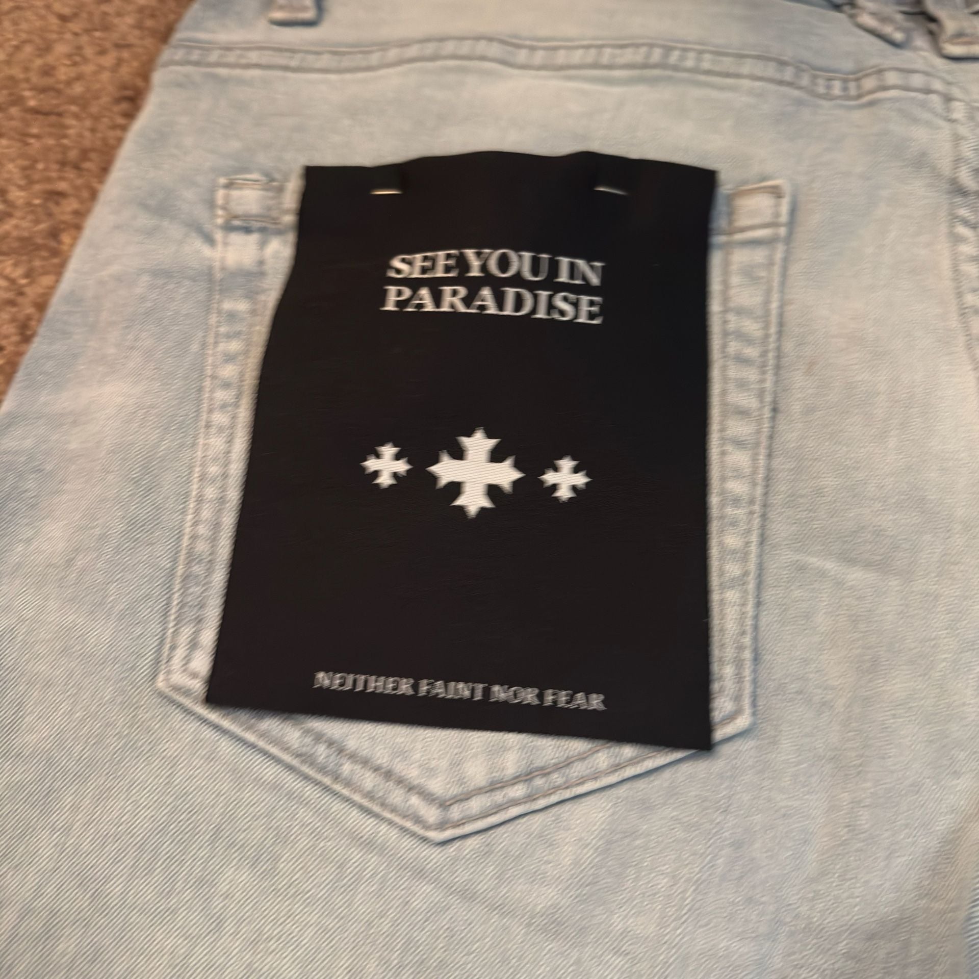 See You In Paradise Super Skinny Stacked Jeans Size 38 Rhinestone 8