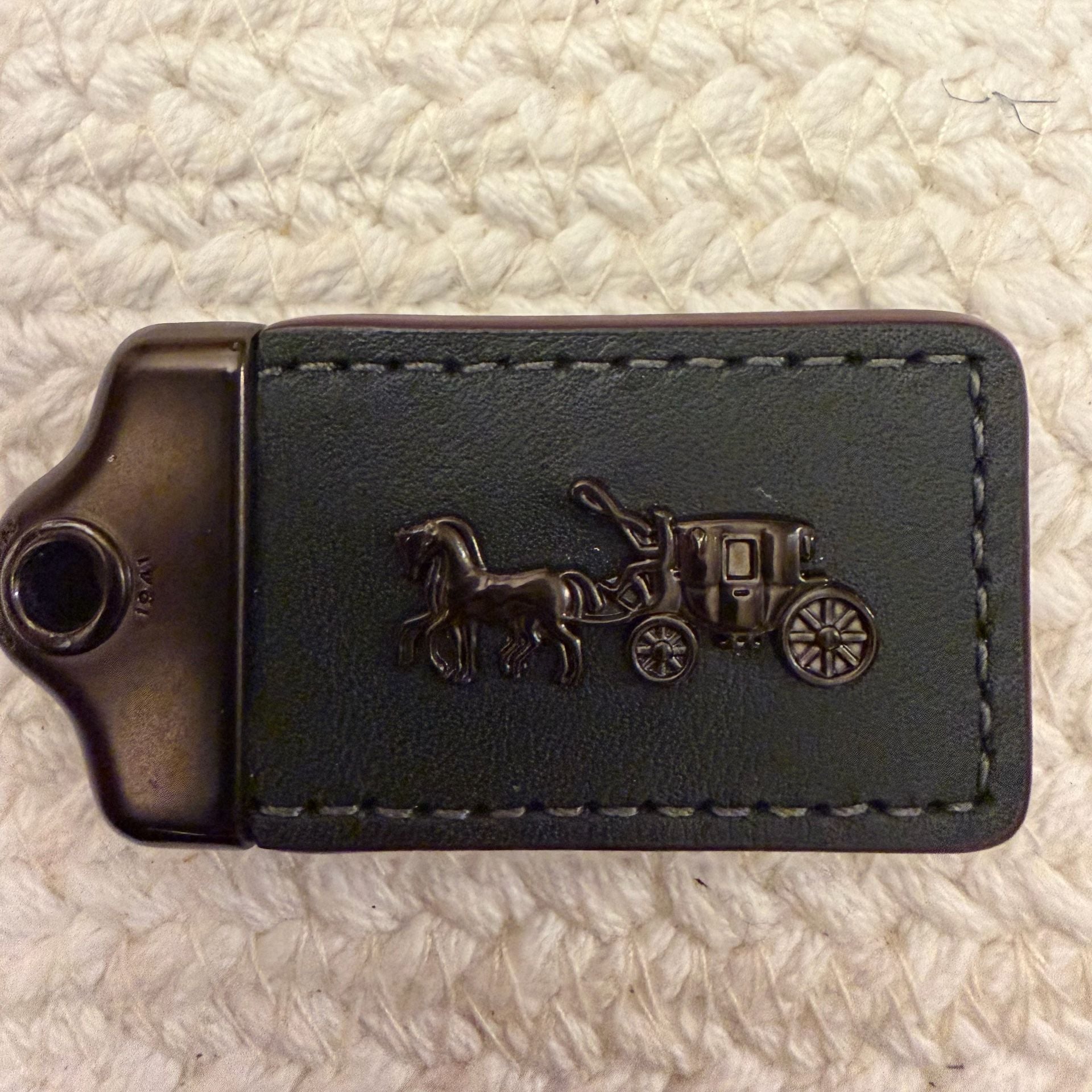 Coach 1941 Leather Horse And Carriage Bag Charm Dark FORREST Green, Black Back 5