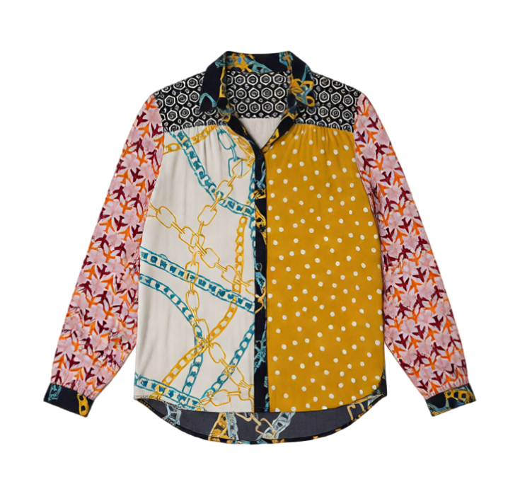 Maeve by Anthropologie Paz Mixed Print Shirt XXS like new! 2
