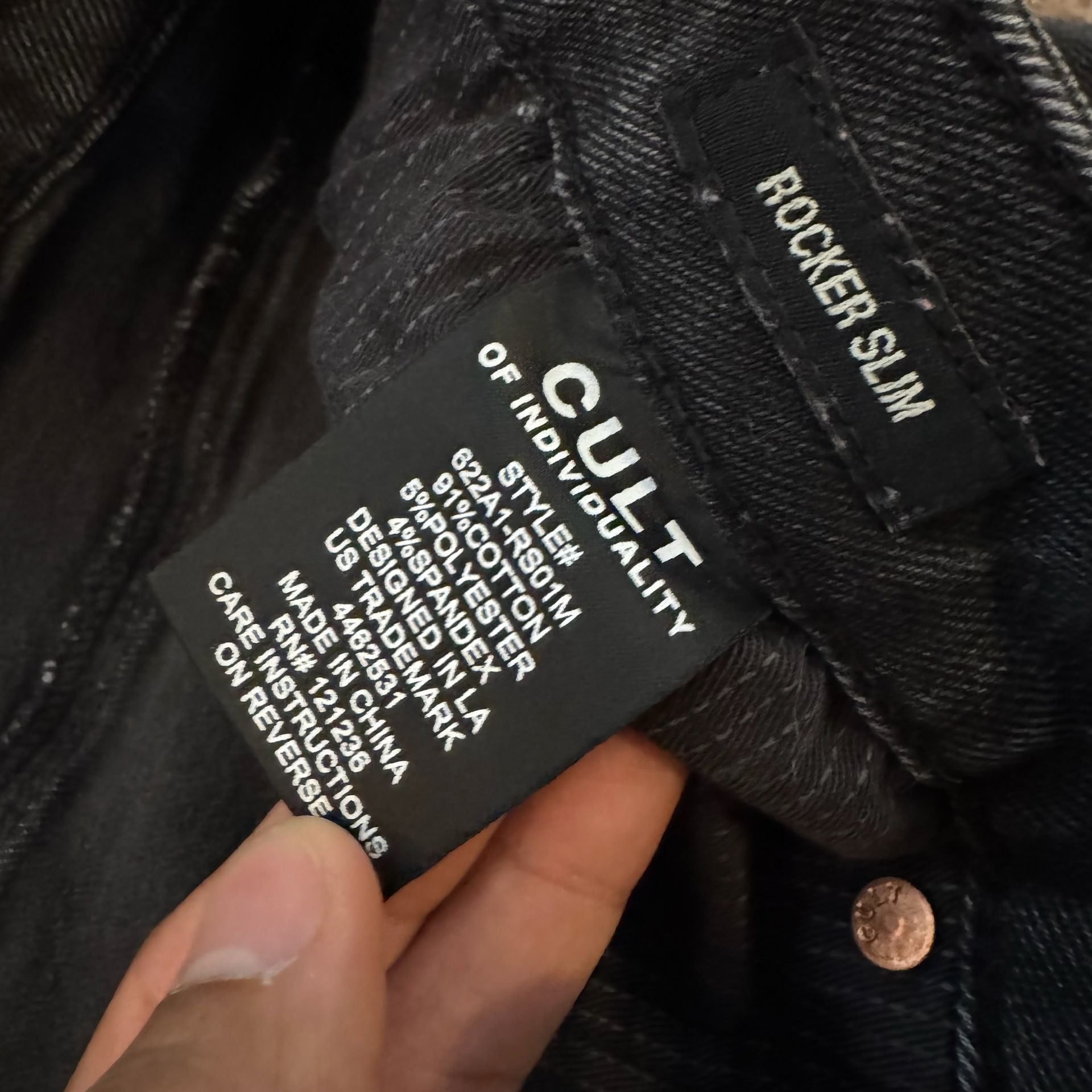 Cult Of Individuality Rocker Slim Size 40x33 Jeans Motley Crue 7