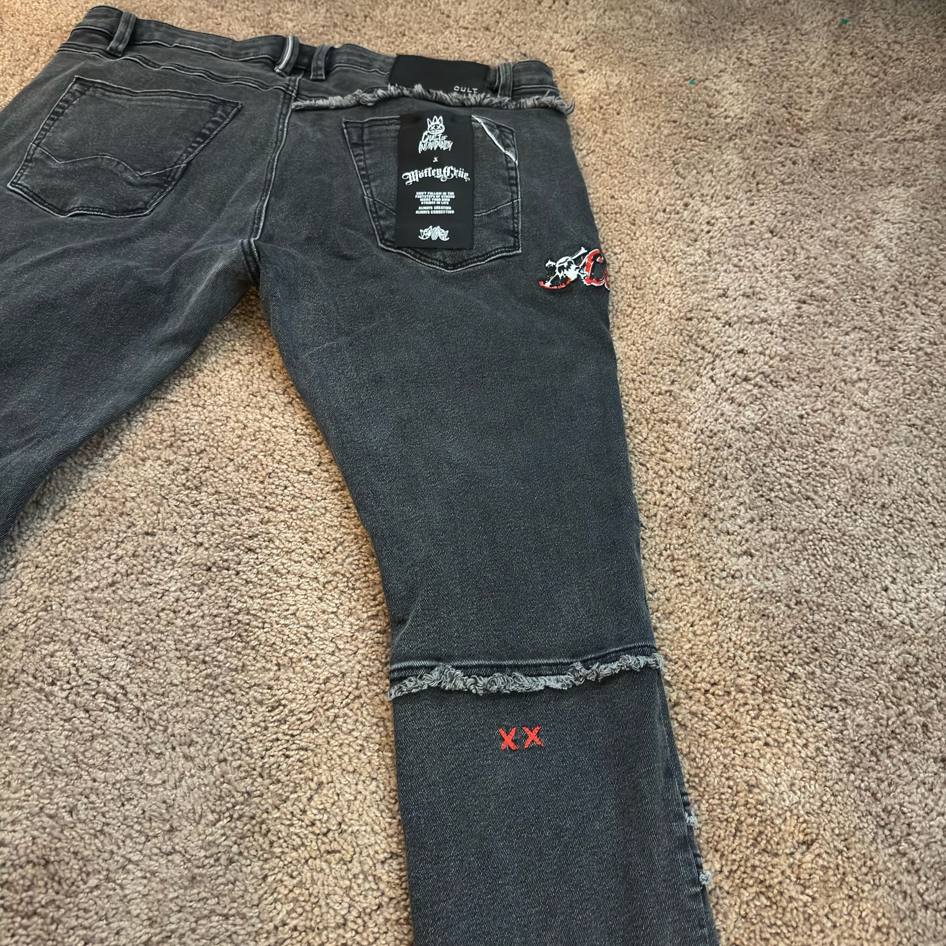 Cult Of Individuality Rocker Slim Size 40x33 Jeans Motley Crue 11