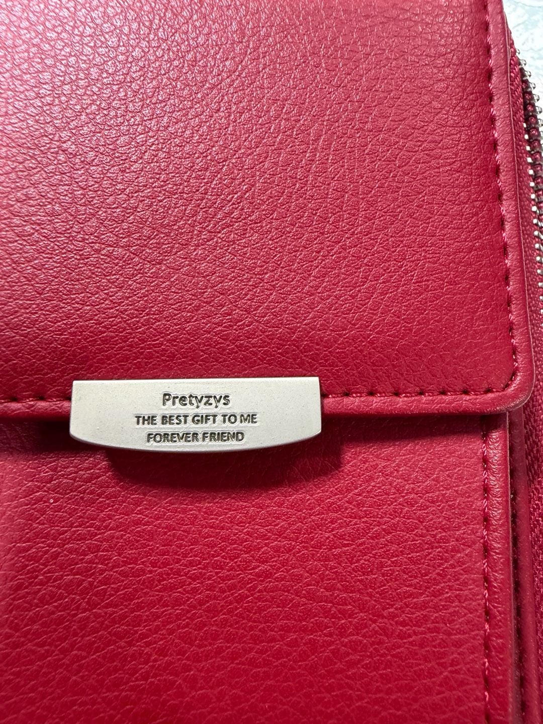 Prettyzys Crossbody Phone Bag Red Leather Wallet 4