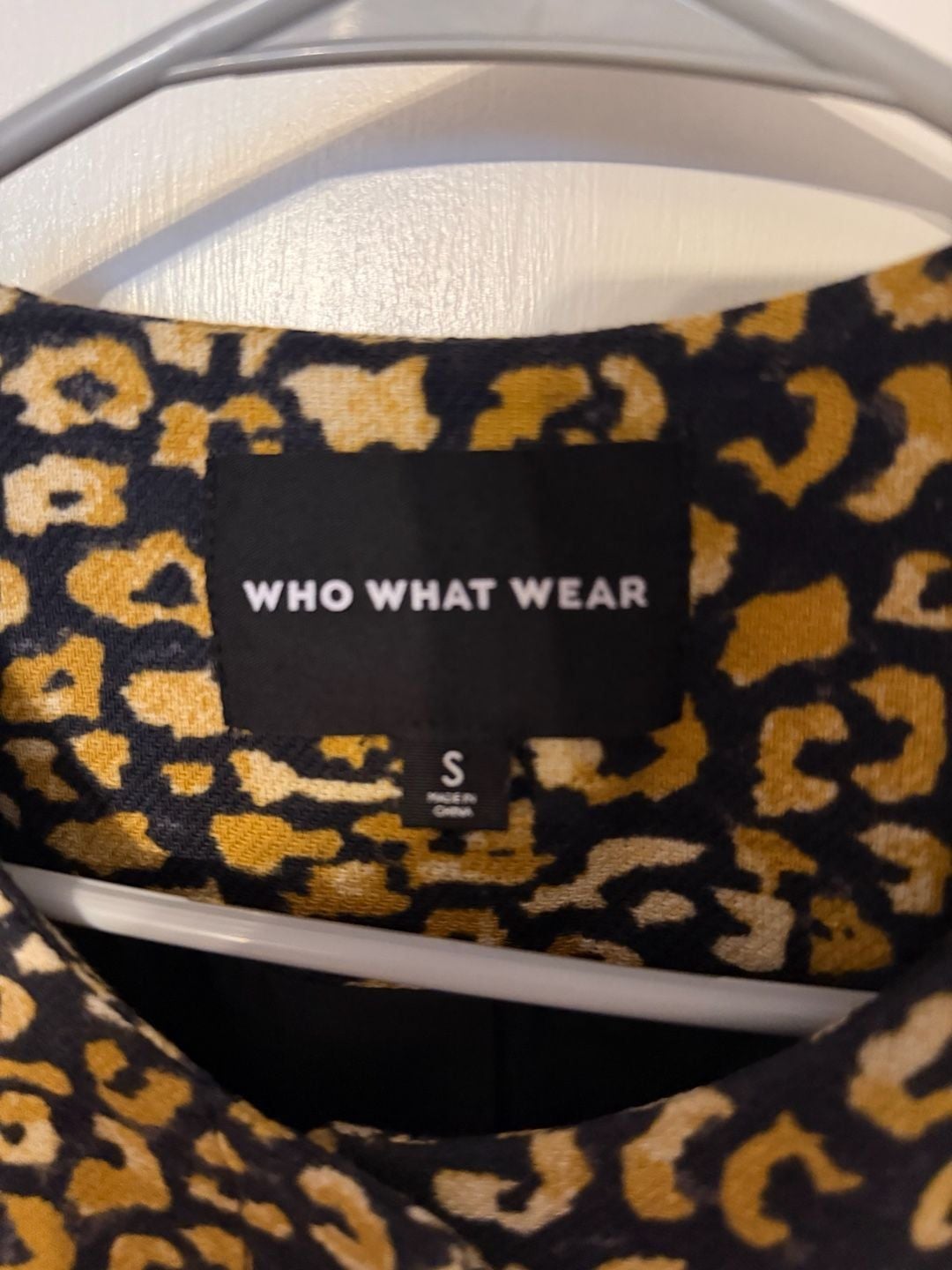 Who What Wear Animal Print Jacket S Collarless Snap Front 5