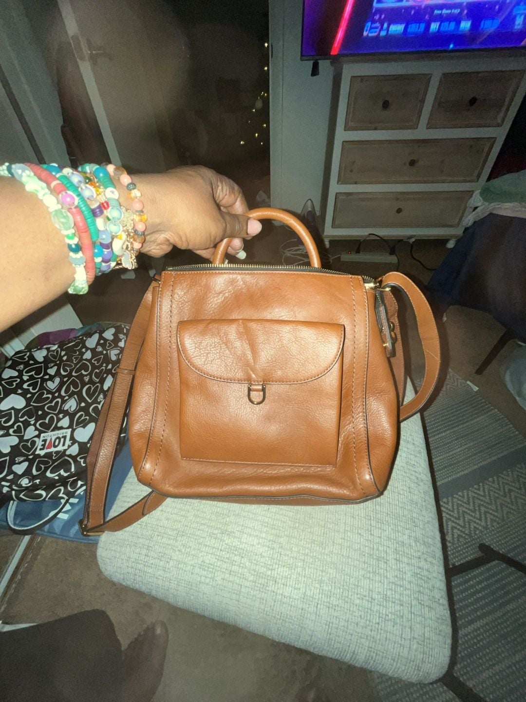 Fossil Parker Leather Backpack Brown Mini 3