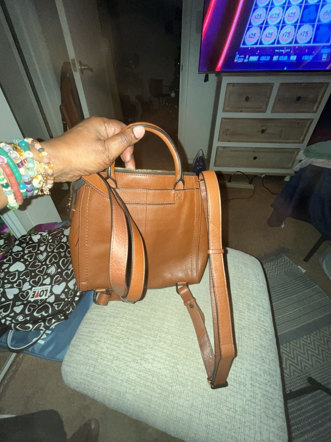 Fossil Parker Leather Backpack Brown Mini 4