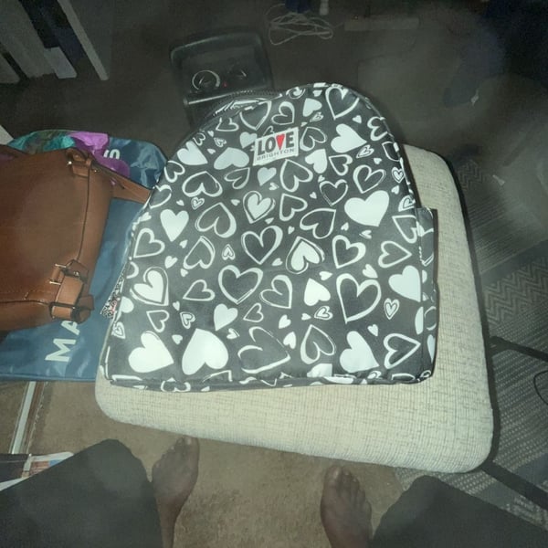 Brighton Endless Love Backpack Black White Hearts New with Tags