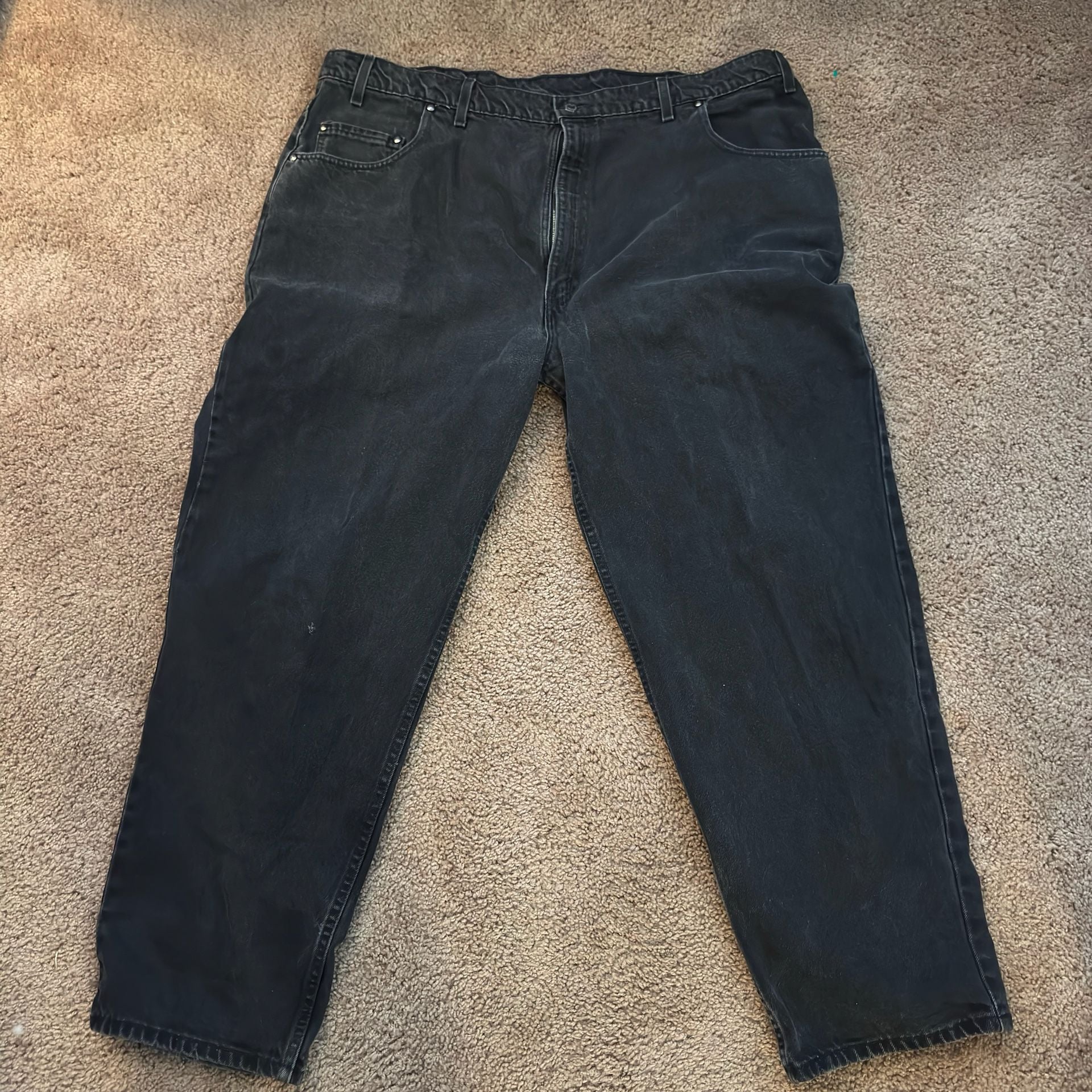 VTG Levi's 545 Loose Fit Jeans Size W46 L30 Black Denim USA Brown Tab 2