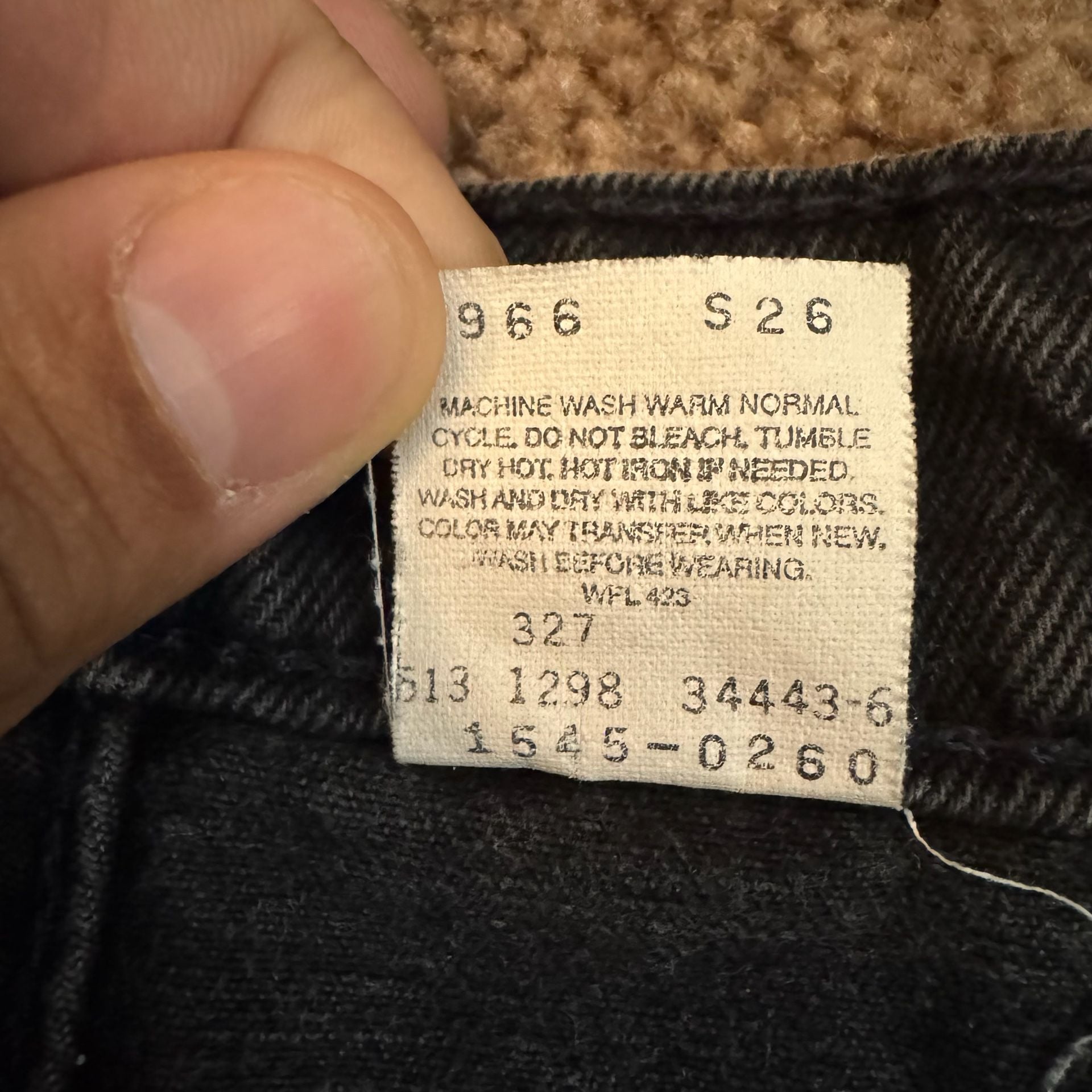 VTG Levi's 545 Loose Fit Jeans Size W46 L30 Black Denim USA Brown Tab 6