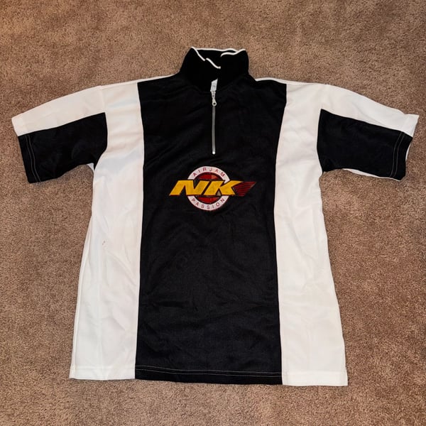 Nike Air Jam Passion Quarter Zip Polo Size L Black White Vintage 7006