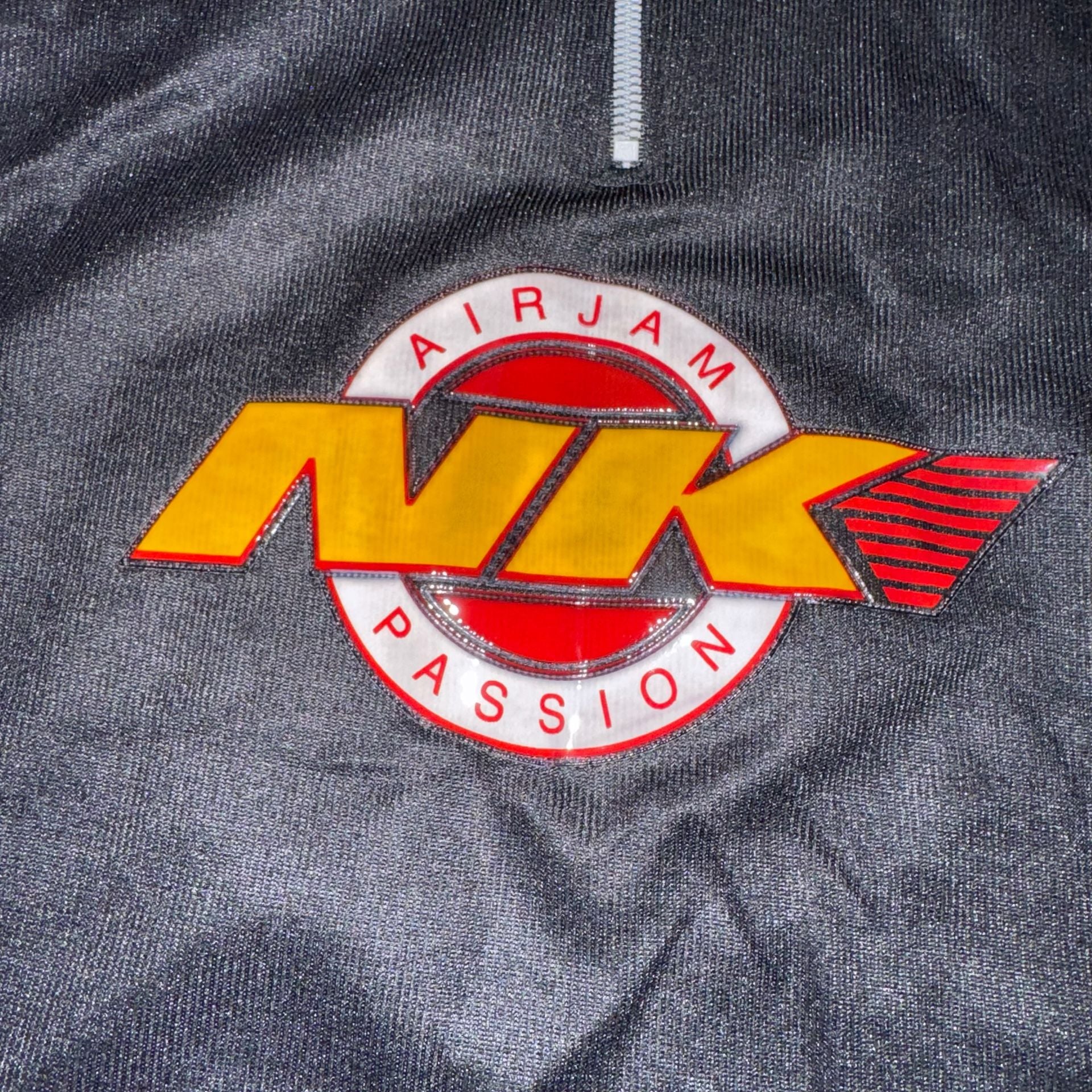 Nike Air Jam Passion Quarter Zip Polo Size L Black White Vintage 7006 3