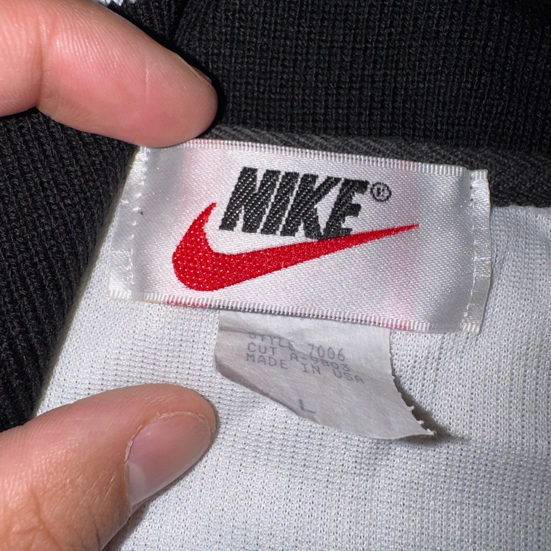 Nike Air Jam Passion Quarter Zip Polo Size L Black White Vintage 7006 4