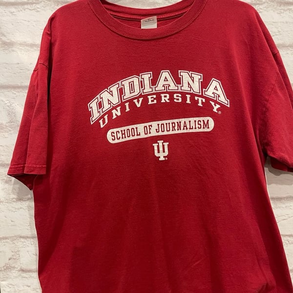 Indiana University School of Journalism T-Shirt Size XL Red Cotton