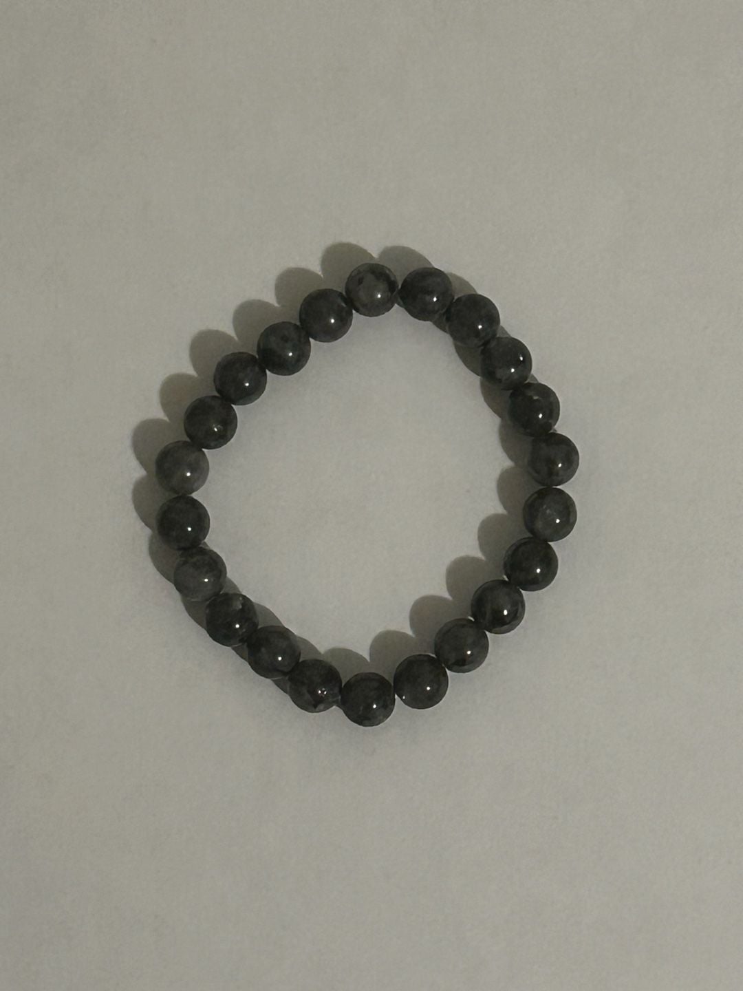 Natural Black Mica 8mm Beaded Stretch Bracelet 2