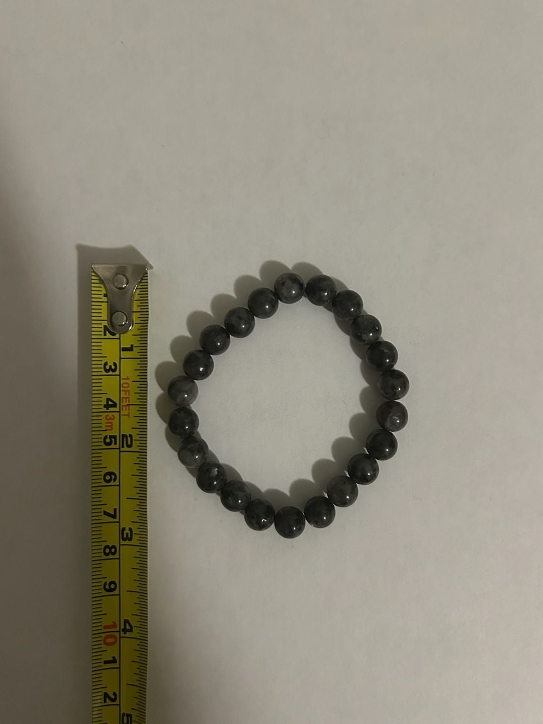 Natural Black Mica 8mm Beaded Stretch Bracelet 4