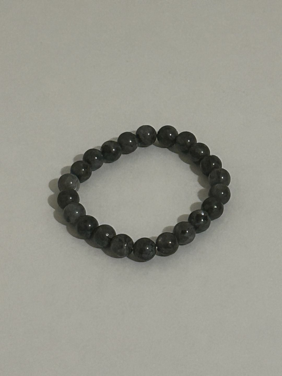 Natural Black Mica 8mm Beaded Stretch Bracelet 5