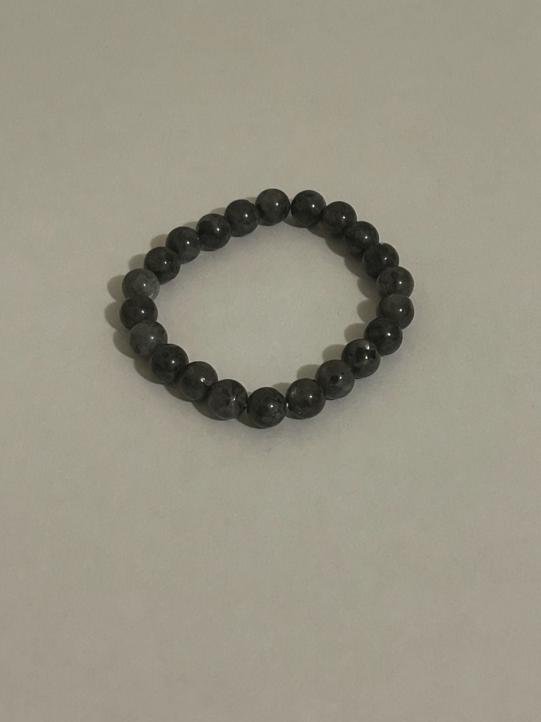 Natural Black Mica 8mm Beaded Stretch Bracelet 6