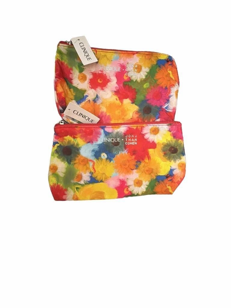 Clinique x Jonathan Cohen Floral Cosmetic Bag Makeup Pouch NWT 2