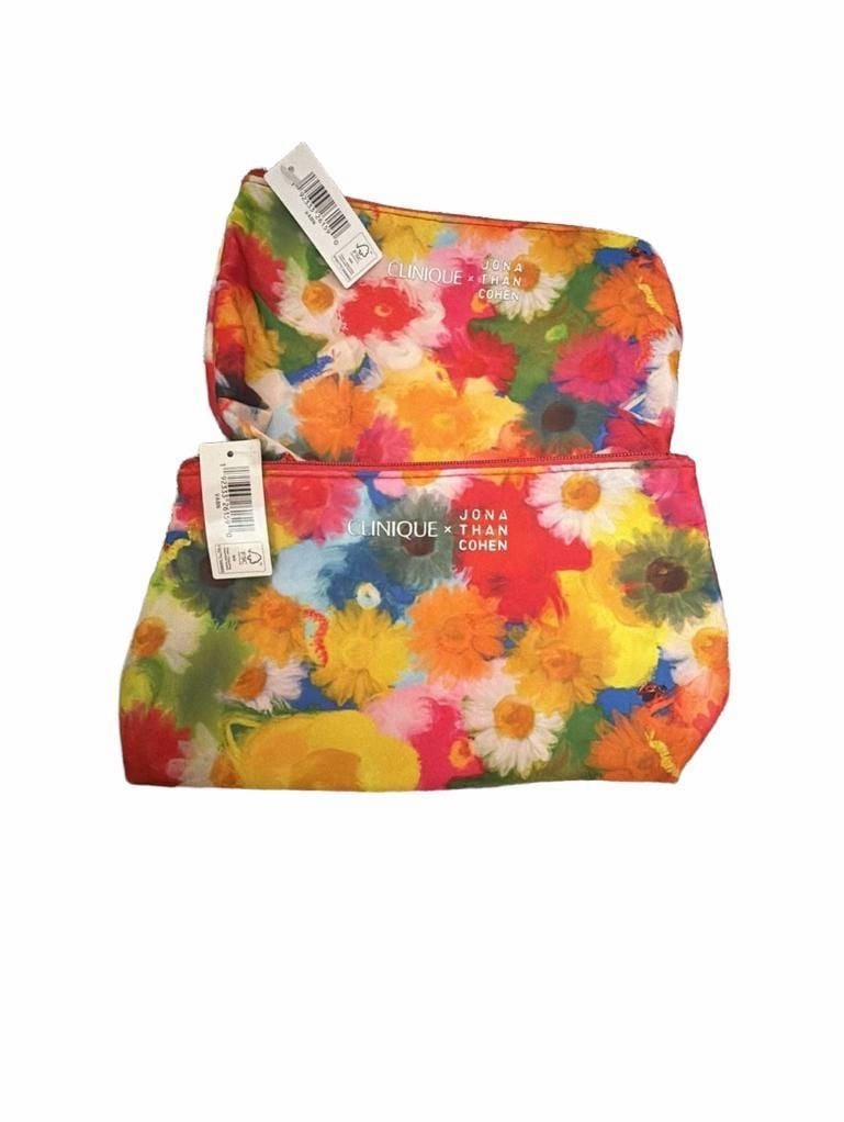 Clinique x Jonathan Cohen Floral Cosmetic Bag Makeup Pouch NWT 5