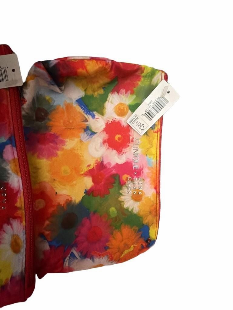 Clinique x Jonathan Cohen Floral Cosmetic Bag Makeup Pouch NWT 4