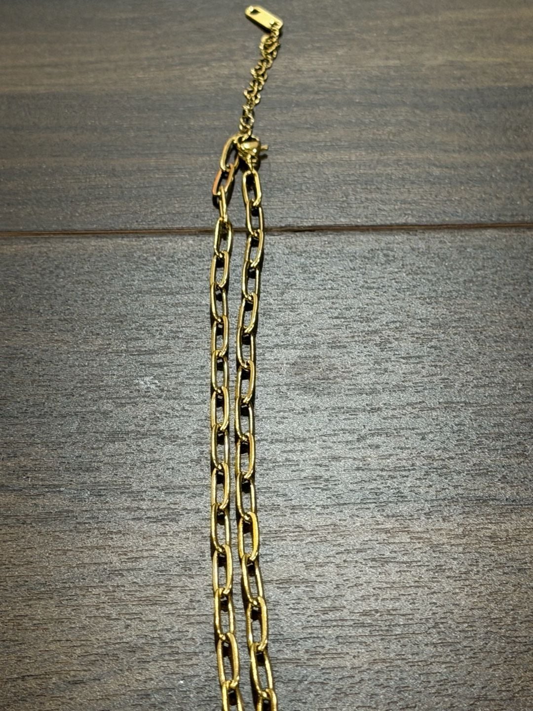 Christian Dior Gold Tone Paperclip Chain Logo Pendant Necklace 5