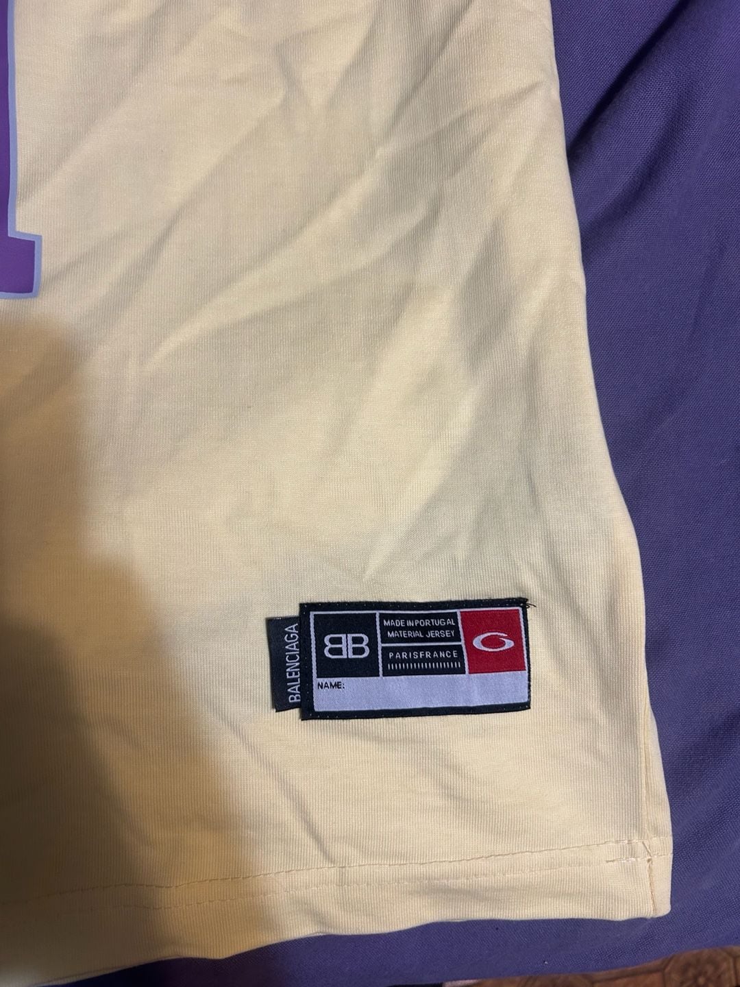 Balenciaga Basketball Oversized T-Shirt Size S Yellow Purple 3